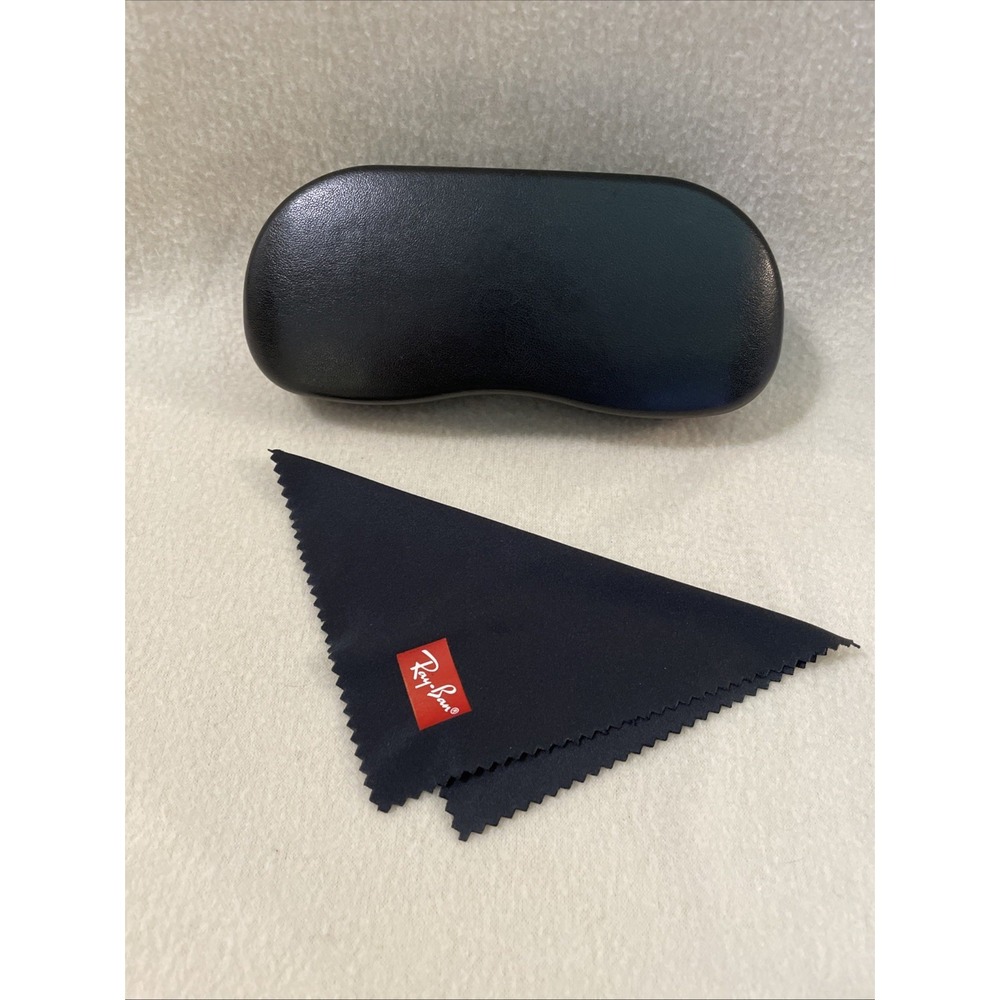 Ray Ban Universal Black Medium Hard Case for Sunglasses & Eyeglasses w/ Cleaner